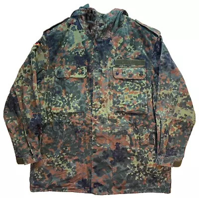 Buy German Army Flecktarn Parka Field Combat Jacket Original Military Camo Hooded • 24.95£