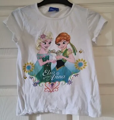 Buy Girls Elsa & Anna T-Shirt 8 Years • 2£