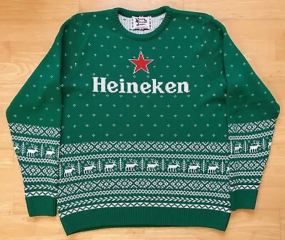 Buy XL 46  Inch Chest Heineken Lager Beer Ugly Christmas Xmas Jumper Sweater • 29.99£