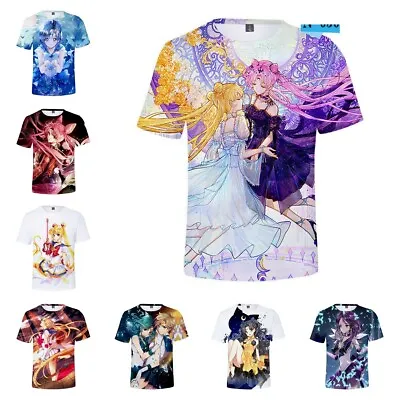 Buy Sailor Moon 3D Printed Unisex Casual T-Shirt Women Men Kids Short Sleeve Tops • 14.99£
