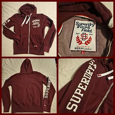 Buy SuperDry Maroon/White Thick Hoodie Size Large Boys YOUTH Men's Sport School Gym  • 16.99£