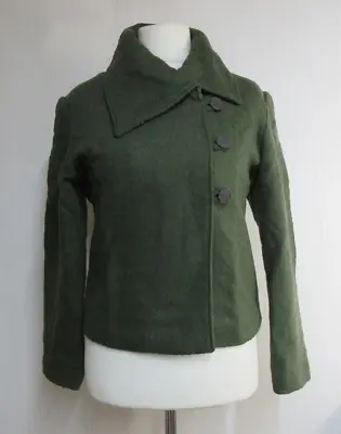 Buy CORONETS & QUEENS Coat Green Boucle Wool Blend Lined Size 12 -14 • 8£