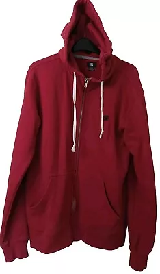 Buy DC DC Star Men's Fleece Lined Hooded Jacket Size M Red • 15.45£