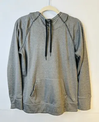 Buy Danskin Now Raglan Sleeve Hoodie Fleece Lined Sweatshirt Gray Heathered Large • 18.32£