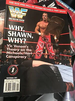Buy WWF WWE Magazine NOVEMBER 1997 Shawn Michaels Cover  + Vader Poster Merch Cat • 8.99£