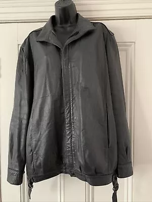 Buy Vintage Slate Colour Men’s Size L Leather Biker Military Jacket • 15£