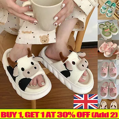 Buy Women Men Cute Cartoon Frog Sandals Soft Anti-slip Shoes Warm Indoor Slippers UK • 9.39£