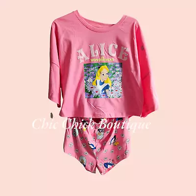 Buy 💗Disney Alice In Wonderland Top & Shorts Pyjama Set Pj BNWT Primark BNWT Size L • 20.95£