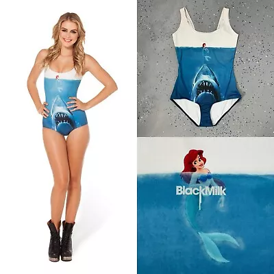 Buy Black Milk Clothing Jaws Shark VS Disney The Little Mermaid Bodysuit Swimsuit L • 165.77£