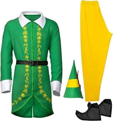Buy 5PCS/Set Buddy The Elf Costume Men Xmas Elf Costume Cosplay Full Set Costume • 21.59£