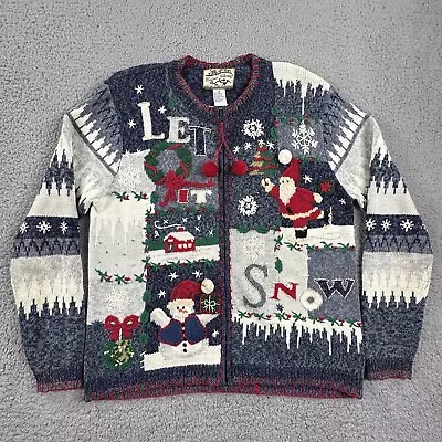 Buy Vintage Heirloom Collectibles Cardigan Sweater Womens Medium Christmas Grandma • 24.12£