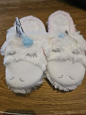 Buy New White, Pink, Blue & Silver Unicorn Slippers Size 3/4 • 3£