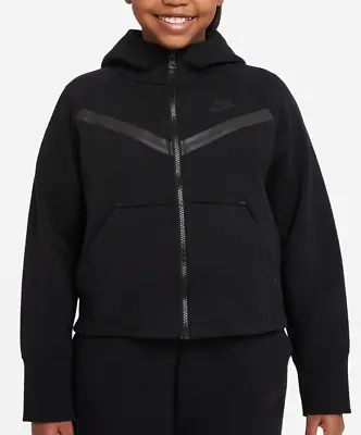 Buy Nike Sportswear Tech Fleece Windrunner Hoodie Jacket Girls Sz Small + Dd9154-010 • 55.09£