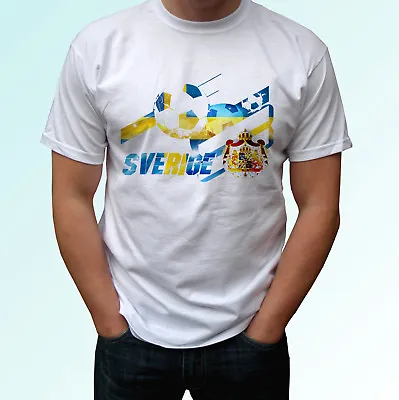 Buy Sweden Football Flag White T Shirt Sverige T Troja Soccer Tag World Cup Top Tee • 9.99£