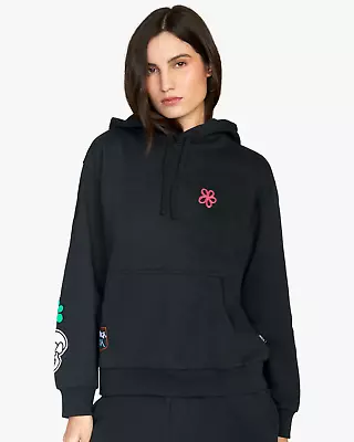 Buy RVCA Mark Oblow Patch Hoodie For Women Black Small F3HORERVF2 • 44.95£