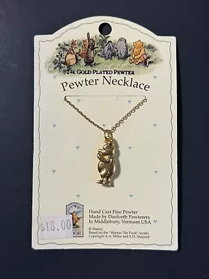 Buy Danforth Pewterer Classic Pooh Pewter Necklace 24k Gold Plated • 21.72£