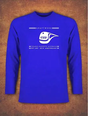 Buy 40th Anniversary KRAFTWERK TRANS EUROPE EXPRESS RETRO T-shirt Long Sleeve Blue • 14.99£