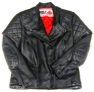 Buy Awesome    Wolf    Leather Motorcycle Jacket - Excellent Quality - Biker Ladies • 75£