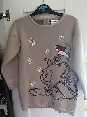 Buy Girls Christmas Winnie The Pooh Jumper Dress Size 18-24 Months • 3£