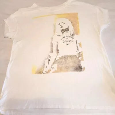 Buy Blondie Debbie Harry Junk Food Faded Camp Funtime White T-Shirt Medium Modal • 25.94£