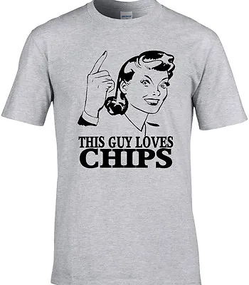 Buy Chips Mens T-Shirt Foodie Fish Potato Food French Fries Eat Funny Stag Gift Idea • 12.95£