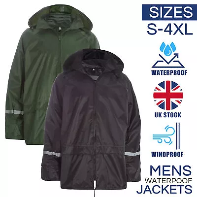 Buy Mens Waterproof Jacket Hooded Raincoat Windproof Stormbreak Rain Coat Zipped • 9.99£