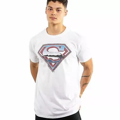 Buy Official DC Comics Mens Superman Chrome Logo T-shirt White Sizes S - XXL • 10.49£