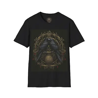 Buy Huginn And Muninn Ravens Gothic Pagan Viking Unisex Softstyle T-Shirt • 20£