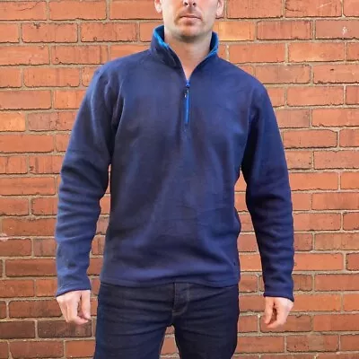 Buy FILA Fleece Jacket Men's Size Large Blue Quarter Zip Windbreaker Sweater Jumper • 26.99£