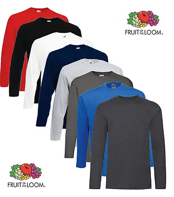 Buy Fruit Of The Loom Cotton Long Sleeve Value Tee T-Shirt • 7.99£