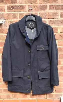 Buy Suit Tailoring Mens Navy Wool Pea Coat UK Size Large L !! • 29.99£