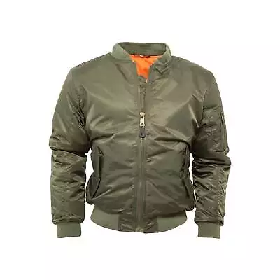 Buy Relco Olive Green Classic Flight MA1 Bomber Jacket • 59.97£