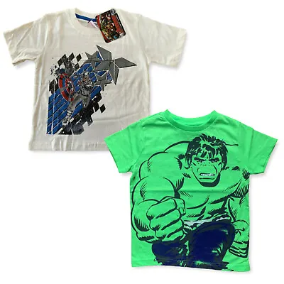 Buy Boys Marvel Avengers Hulk / Captain America T-Shirt Top Baby Age 1 - 4 Years • 2.90£