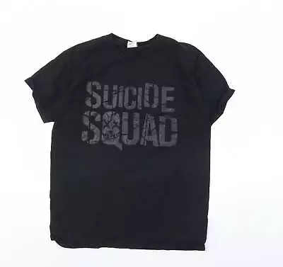 Buy Suicide Squad Mens Black Cotton T-Shirt Size L Round Neck • 6£