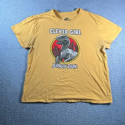 Buy Jurassic World T Shirt Juniors XL Pastel Yellow Clever Girl Graphic Short Sleeve • 13.65£