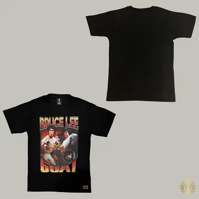 Buy Bruce Lee GOAT Graphic Vintage Bootleg T-Shirt, UNISEX, Martial Arts - BLACK • 19.99£