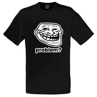 Buy Troll Face Meme Problem? Gamer Web Internet Funny Mens T-Shirt • 8.99£