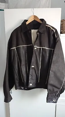 Buy Mans Heavy Leather Jacket XXL Dark Brown  • 50£