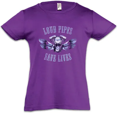 Buy LOUD PIPES SAVE LIVES Kids Girls T-Shirt Live To Biker SAMCRO Ride Rocker Club • 18.95£