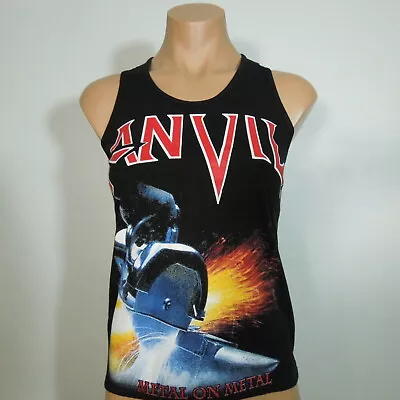 Buy ANVIL Metal On Metal S SMALL Racerback Top Girly Black Band Logo • 24.54£