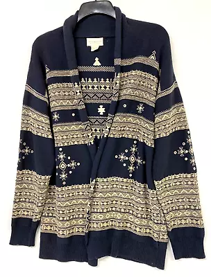 Buy Ralph Lauren Denim & Supply Cardigan Jacket Mens L Navy Grey Aztec Cotton 245 • 69£