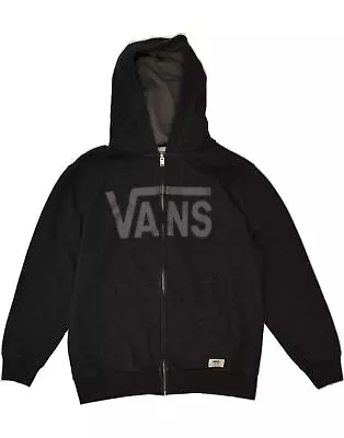 Buy VANS Boys Graphic Zip Hoodie Sweater 15-16 Years Large Grey Cotton AF10 • 13.94£