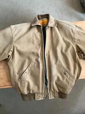 Buy 90s TIMBERLAND WEATHERGEAR Bomber Jacket Water Resistant Leather Nubuck M Tan • 35£