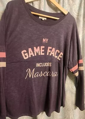 Buy Womens Maurice’s Long Sleeve Raglan Size 1 (1x)new W/o Tags Game Face Mascara • 10.38£