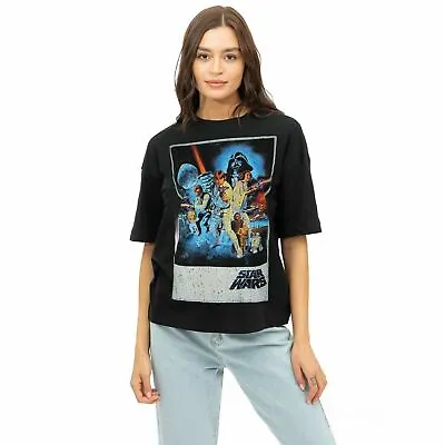 Buy Official Star Wars Ladies Vintage Poster Oversized T-shirt Black S-XL • 13.99£
