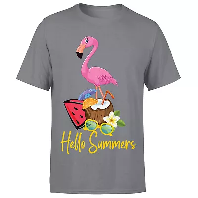 Buy Flamingo Summer Vacation Mens T Shirt Funny Watermelon Graphic Tee#P1#OR#A • 9.99£