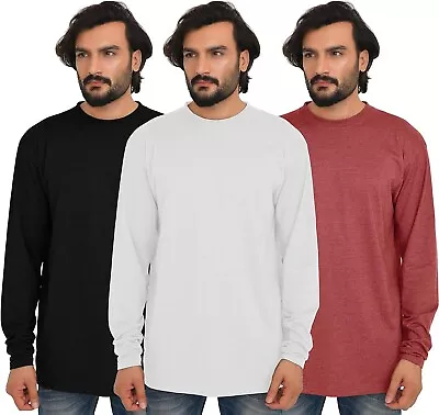 Buy FULL TIME SPORTS Mens Long & Tall Full Sleeve Shirts (Black-White-Wine , Medium) • 9.99£