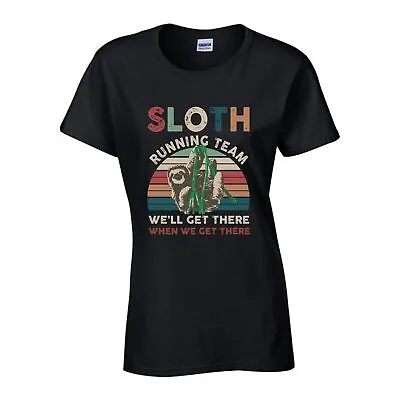 Buy Lazy Sloth Running Team T-Shirt Gym Runners Club Cute Funny Women Top • 9.99£
