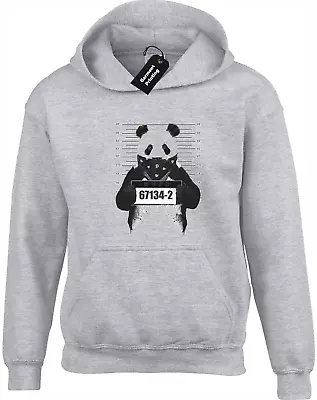 Buy Panda Mugshot Hoody Hoodie Funny Cute Meme Animal Lover Design Joke Gift (col) • 16.99£