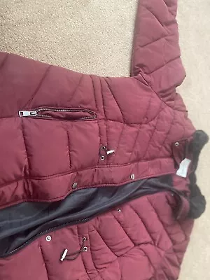 Buy Ladies Burgundy Padded Jacket Size Large • 15£